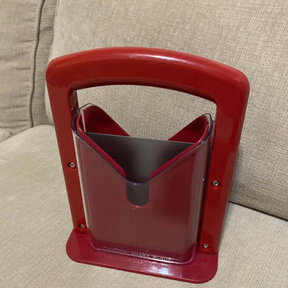 The Original Bagel Guillotine Universal Slicer Red